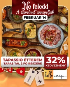 Tapassio étterem valentin napi páros kedvezmény ajánlat